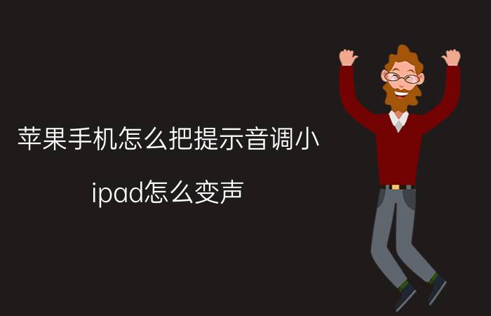 苹果手机怎么把提示音调小 ipad怎么变声？